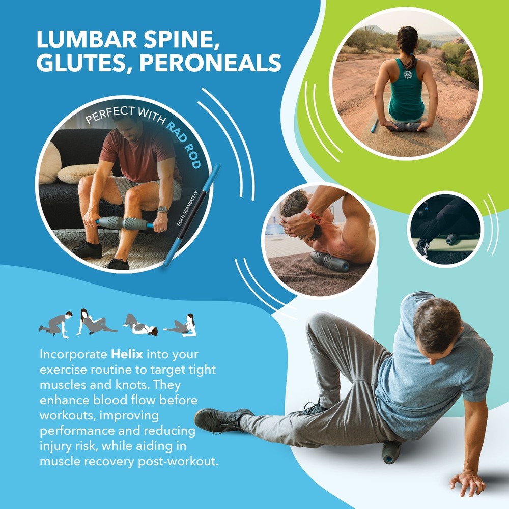 RAD Helix – Compact High-Density Exercise Foam Roller – Deep Tissue - NEW