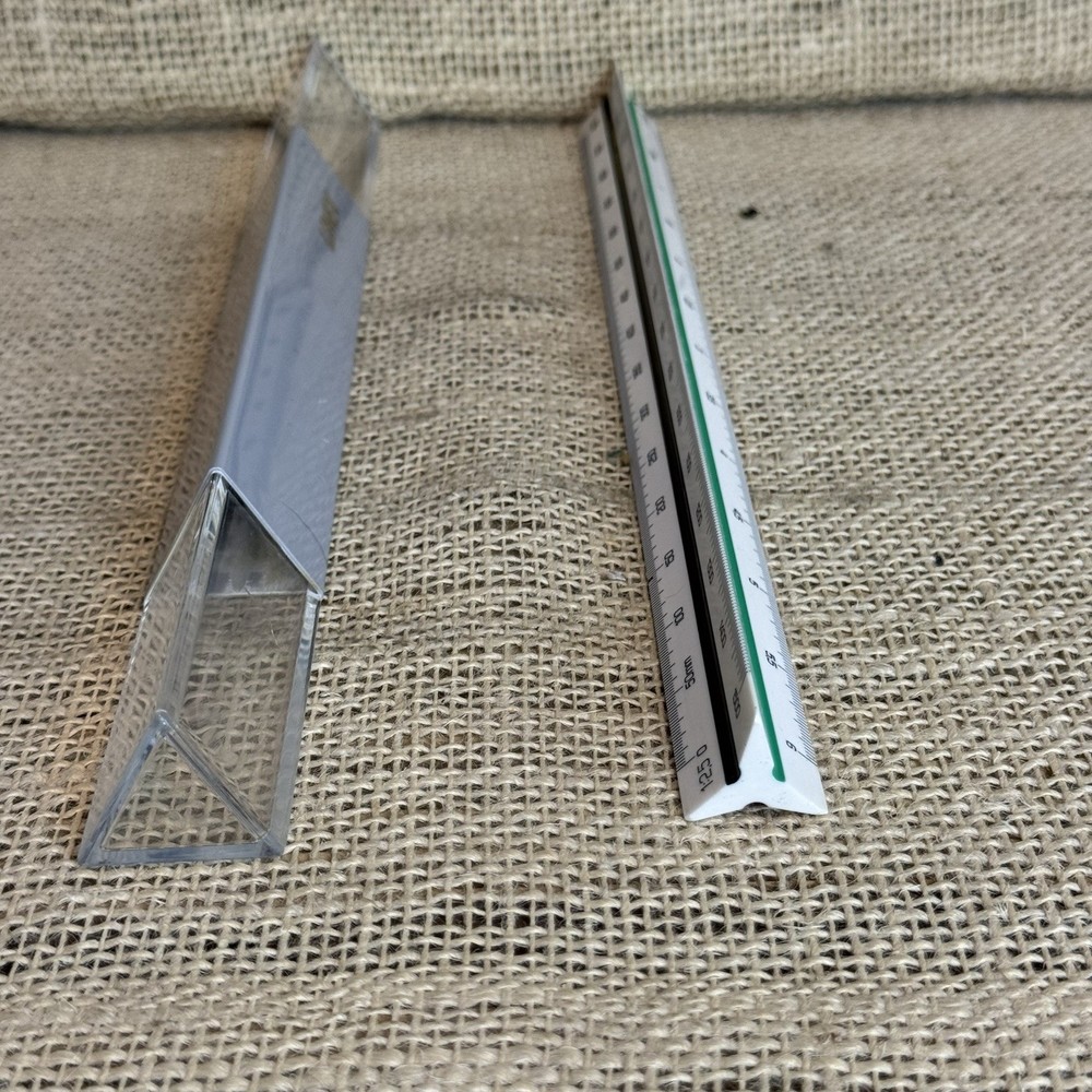 Linex 303 Triangular Graphics Engineering Drawing ruler in original case