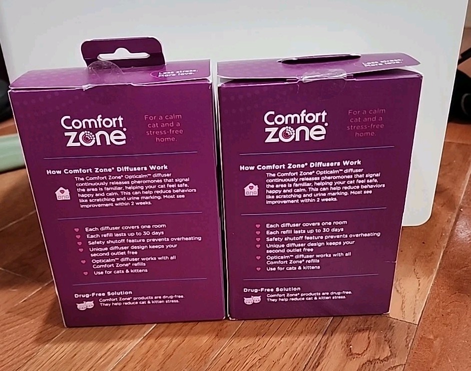 Comfort Zone Single & Multi-Cat Calming Kit, 2 BOXES - 4 DIFFUSERS 4 REFILLS NEW