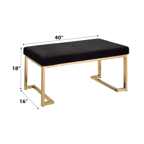 KA Black Fabric,metal base Bench