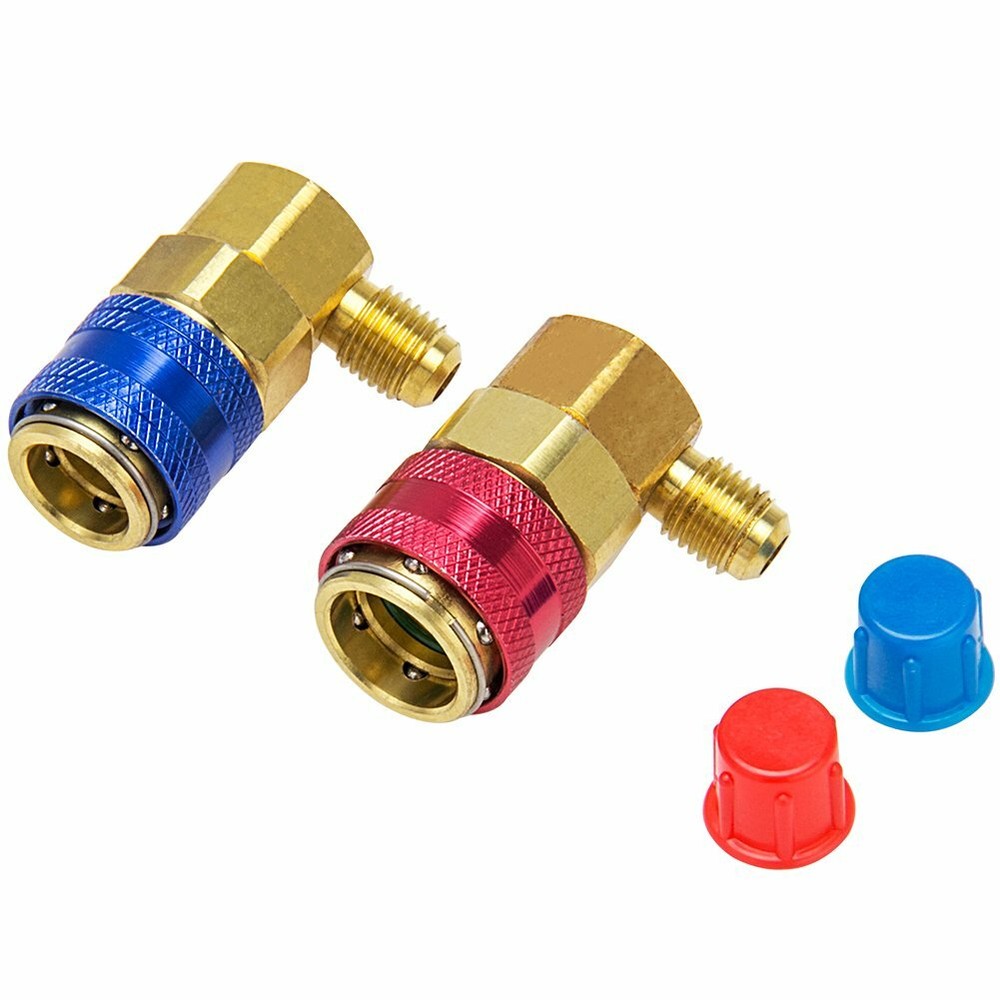 Quick Coupler Manifold Gauge Set Conversion Kit High Low Angle Adapter A/C