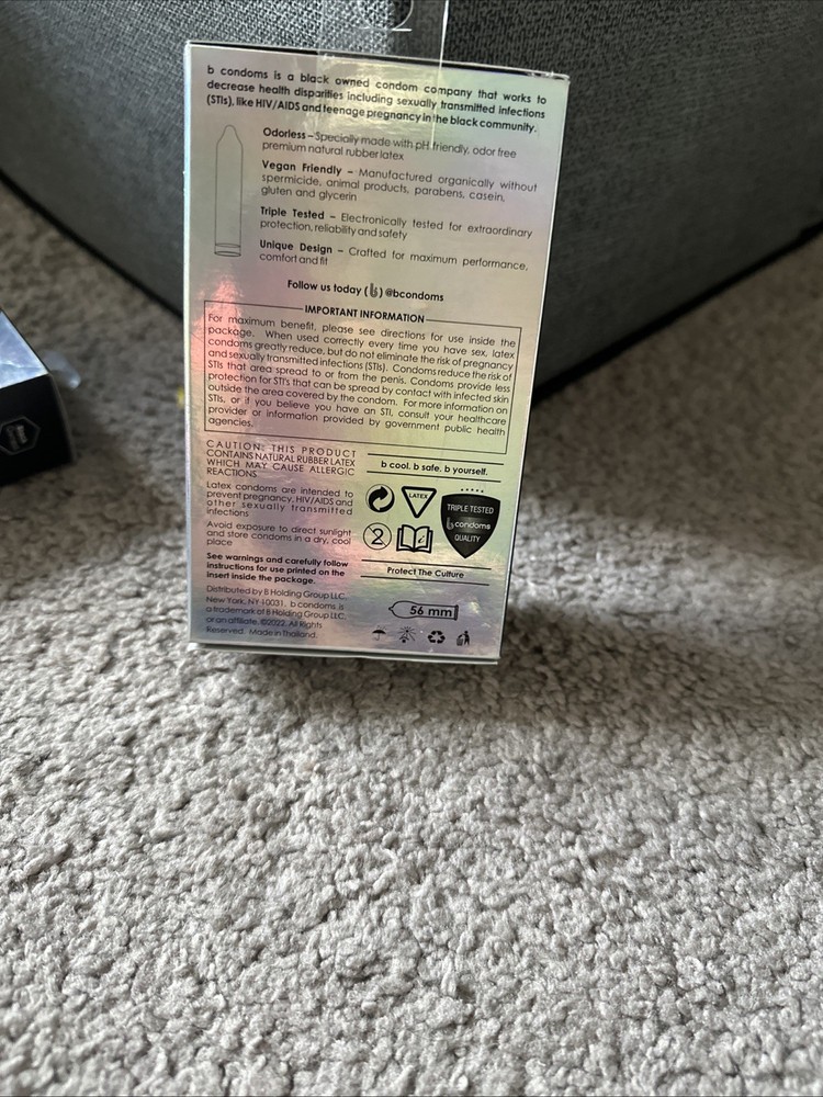 B Condoms Lubricated Platinum L