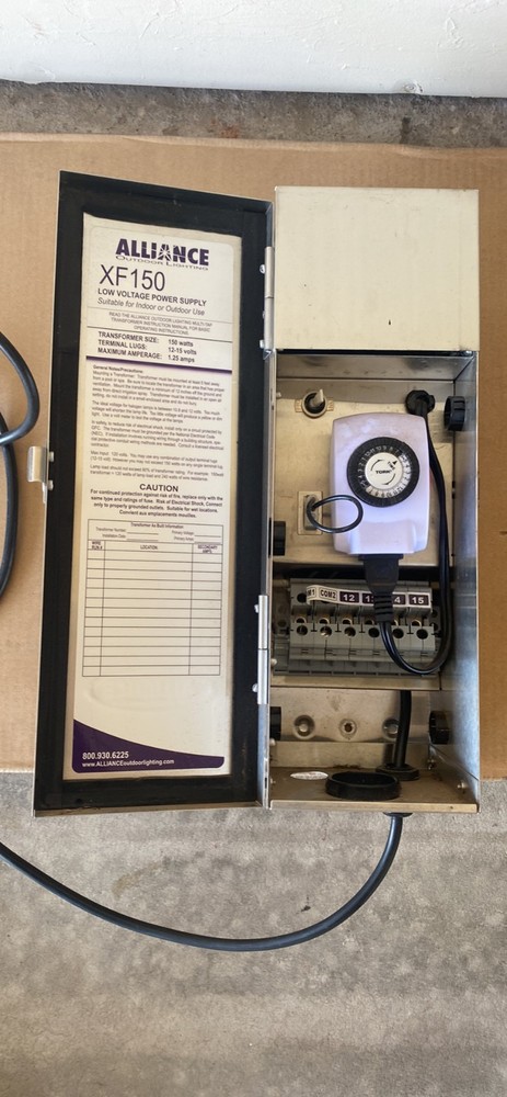 Alliance XF150 Stainless Steel Low Voltage Transformer 150 Watts with Timer