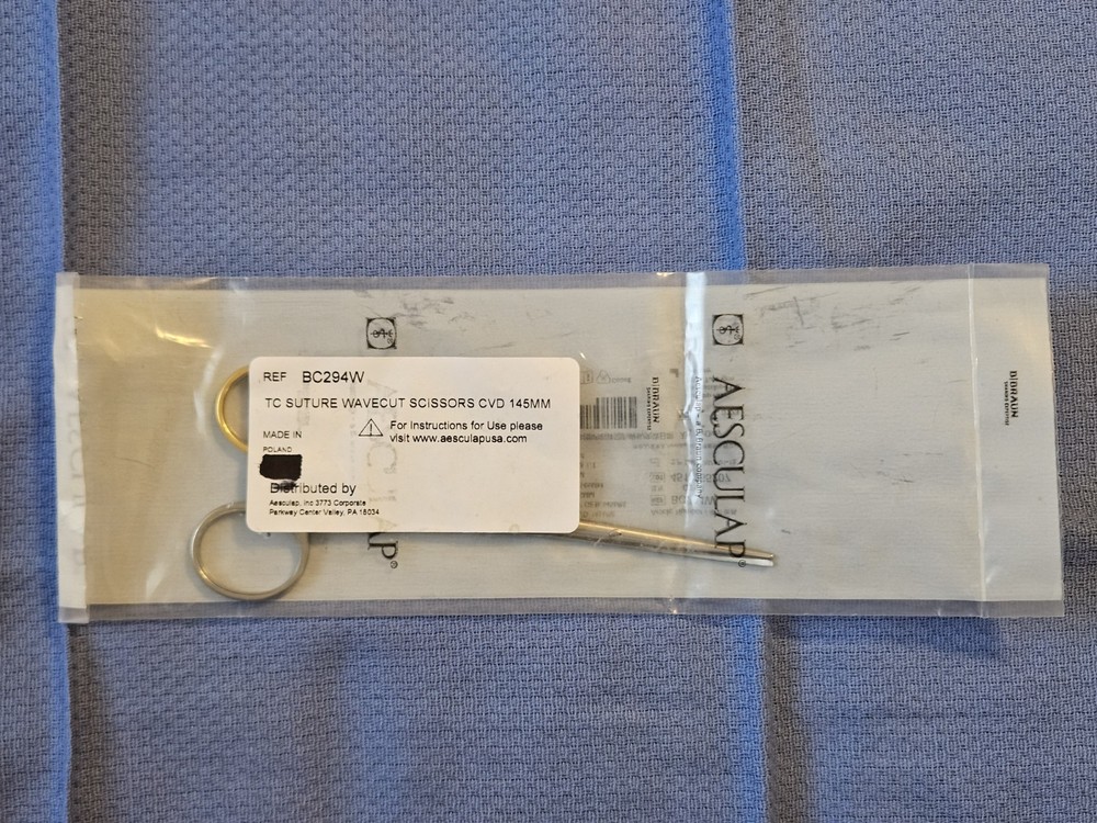 Aesculap BC294W TC Suture Wavecut Scissors CVD 145mm