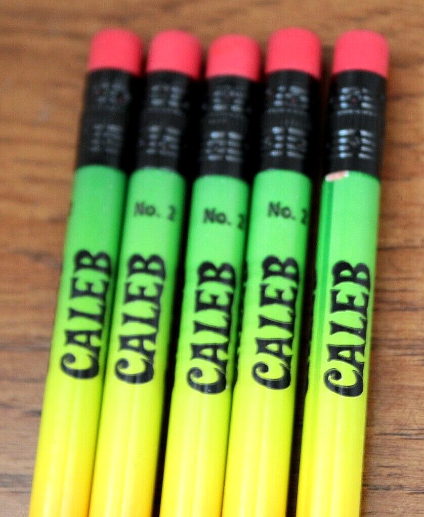 NEW Lot 4 "CALEB" PENCILS Personalized Writing Utensils School Supplies