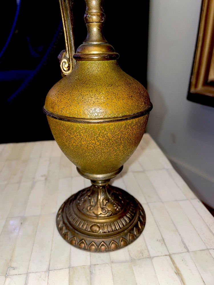 Antique Cast Ewer/Pitcher Clock Garniture