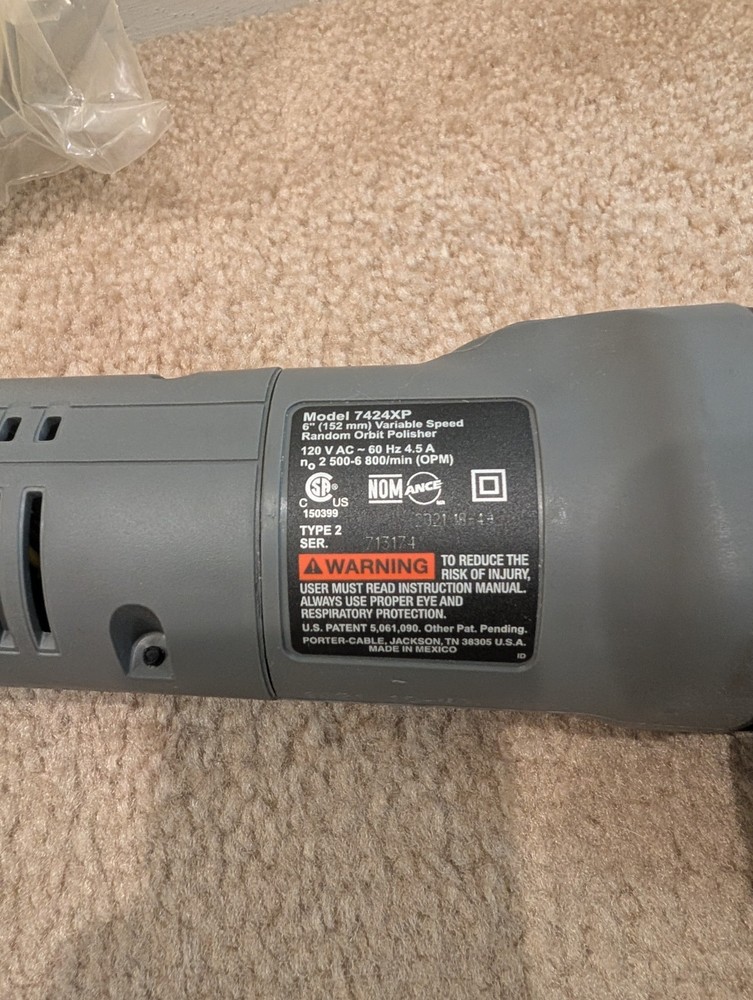 Porter Cable 7424XP 6" Random Orbit Polisher 4.5 Amp VARIABLE SPEED