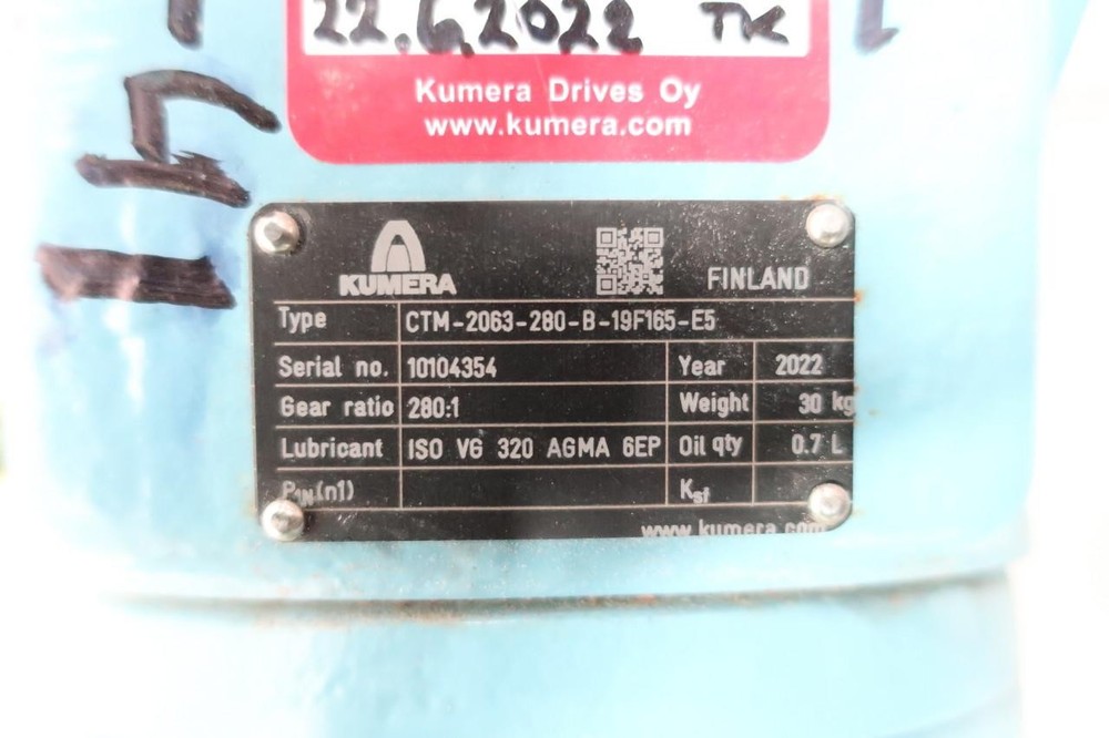 Kumera CTM-2063-280-B-19F165-E5 Gear Reducer 280:1