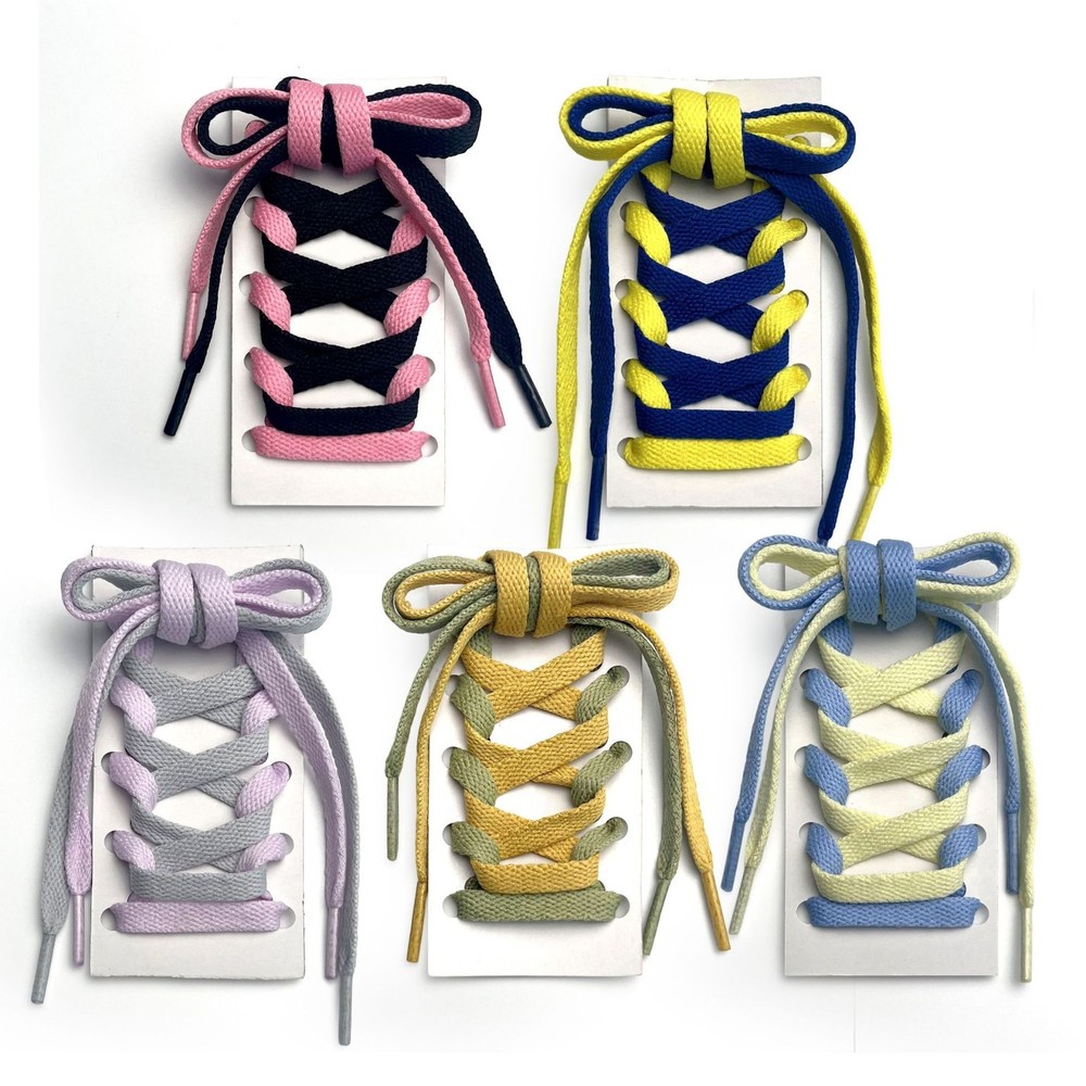 Colorful elastic single-layer flat shoelaces