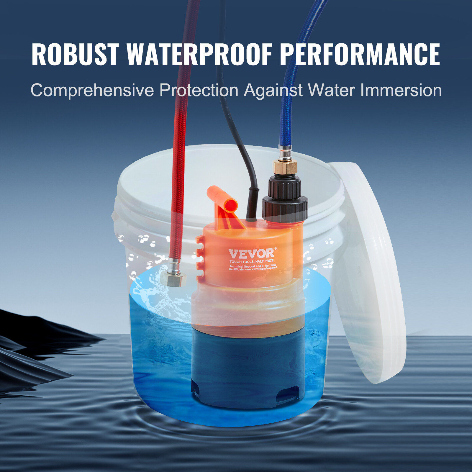 VEVOR Tankless Water Heater Flushing Descale Kit with Pump & 3.7 Gallon Pail