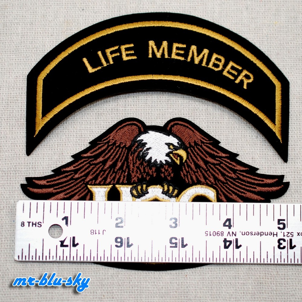 Small Eagle & Life Member Gold Patch Set ~ Harley Davidson Owners Group HOG