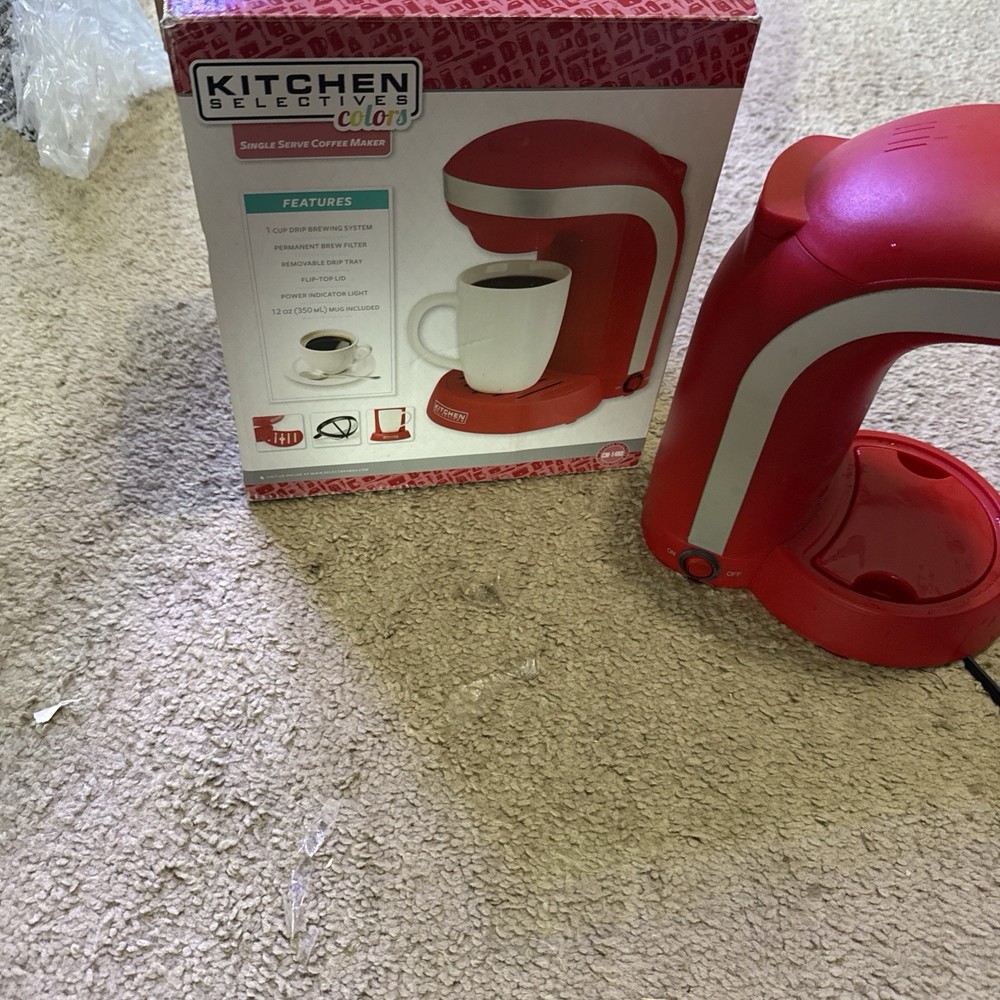 Kitchen Selectives (CM-14RD) Single Drip Coffee Lightly Used Red