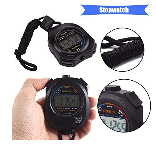 Pgzsy 2 Pack Multi-Function Electronic Digital Sport Stopwatch Timer, Black