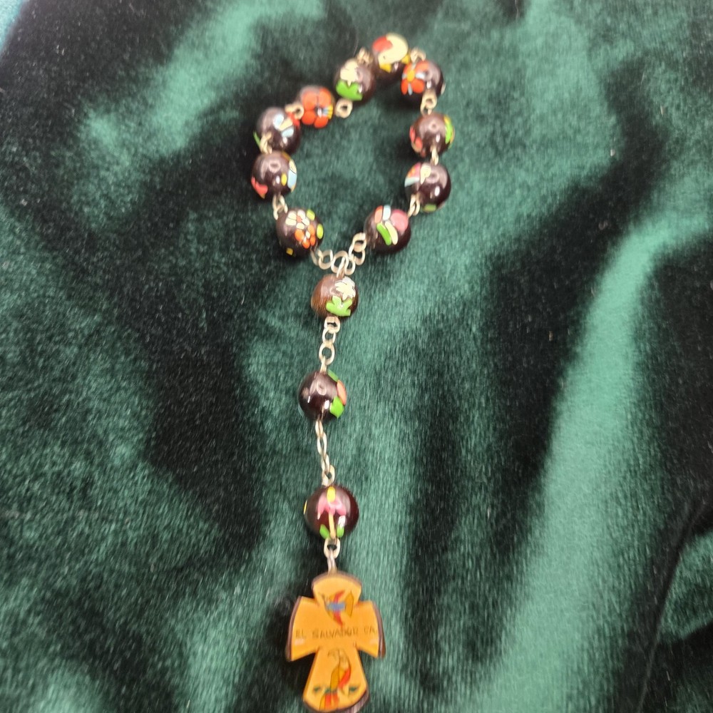 Hand Painted Rosary El Salvador