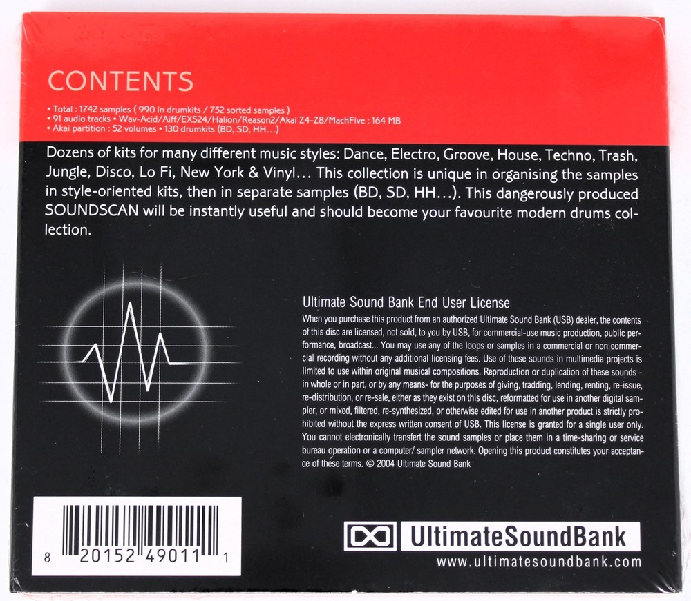 USB Soundscan V2 11 Dance & Groove Drums Akai Sample/Sound Library/Sampling 2 CD