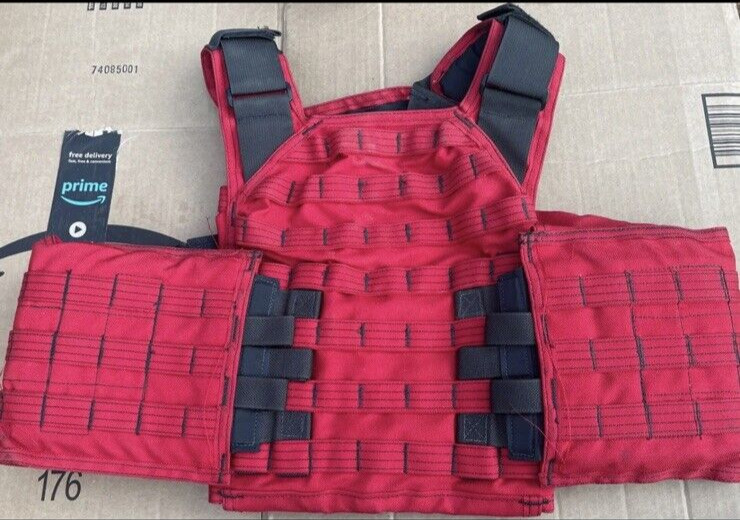 MSA RMV024-07 SMALL RED RELEASABLE BODY ARMOR VEST without inserts