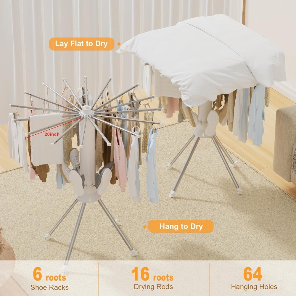 Foldable four-legged drying rack, outdoor portable drying rack