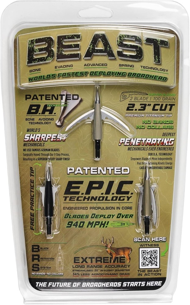 Fastest Deploying Broadhead with Bone Evasion Tech 125 Grain Black