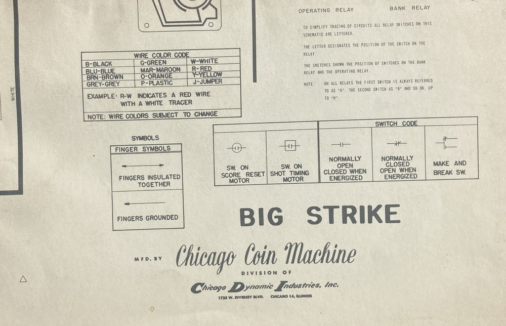 Chicago Coin Big Strike Bowler Schematic