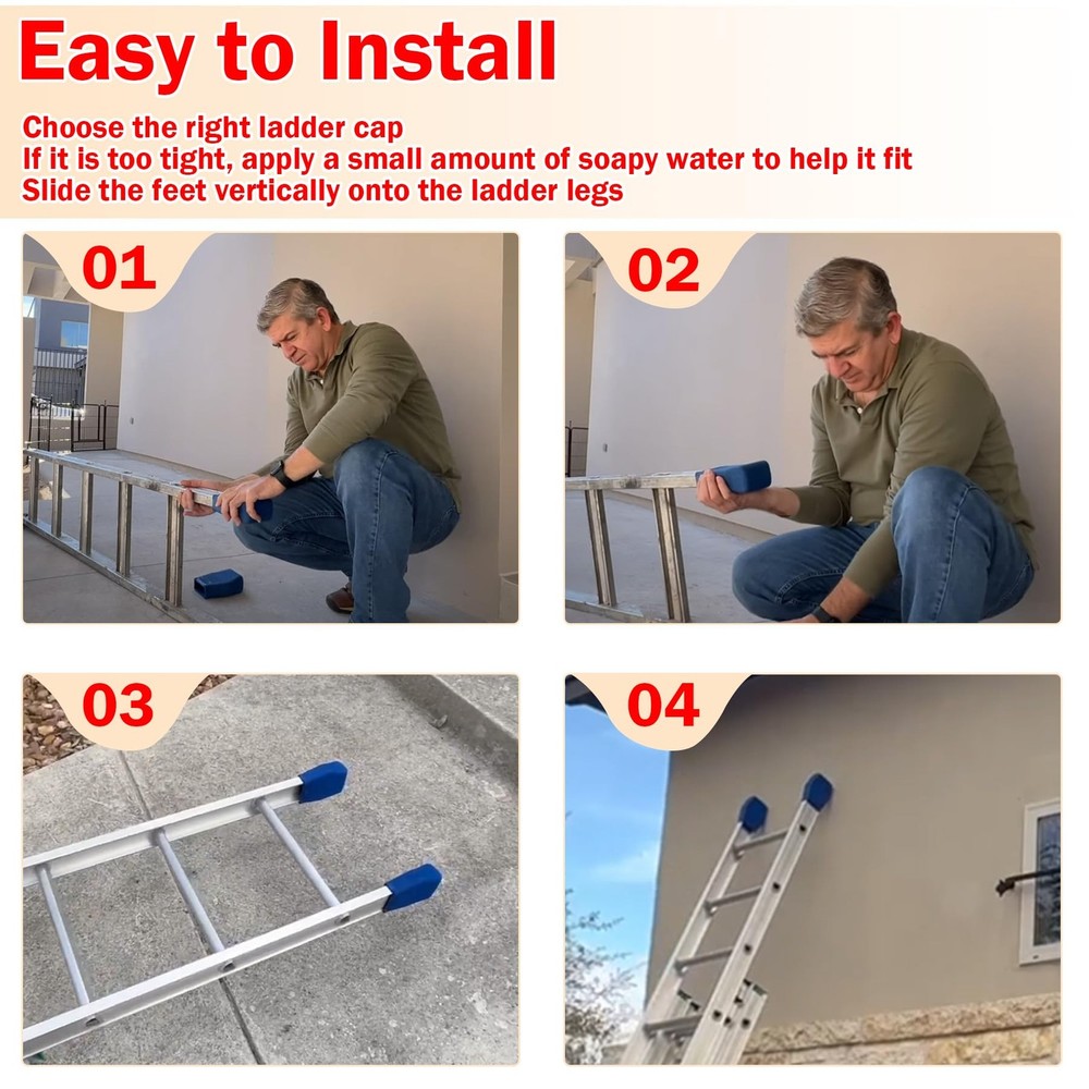 FixIdea AC19-2 Extension Ladder Covers Rubber End Caps Mitts Replacement for ...