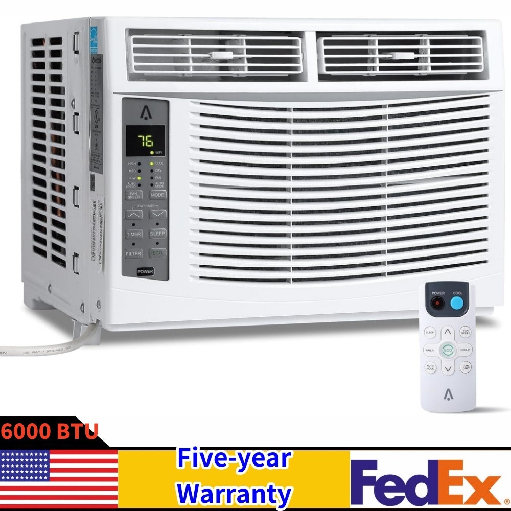 ❇️6000btu Window Air Conditioner Remote & WIFI Control 50db Low Noise 24H Timer
