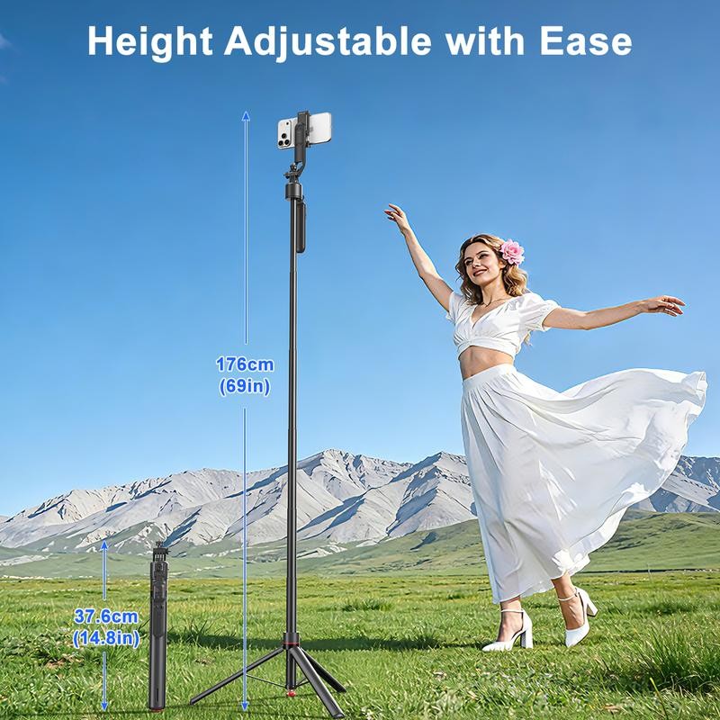 Selfie Stick Tripod Automatically Pop-Up Open Face Tracking Gesture Control