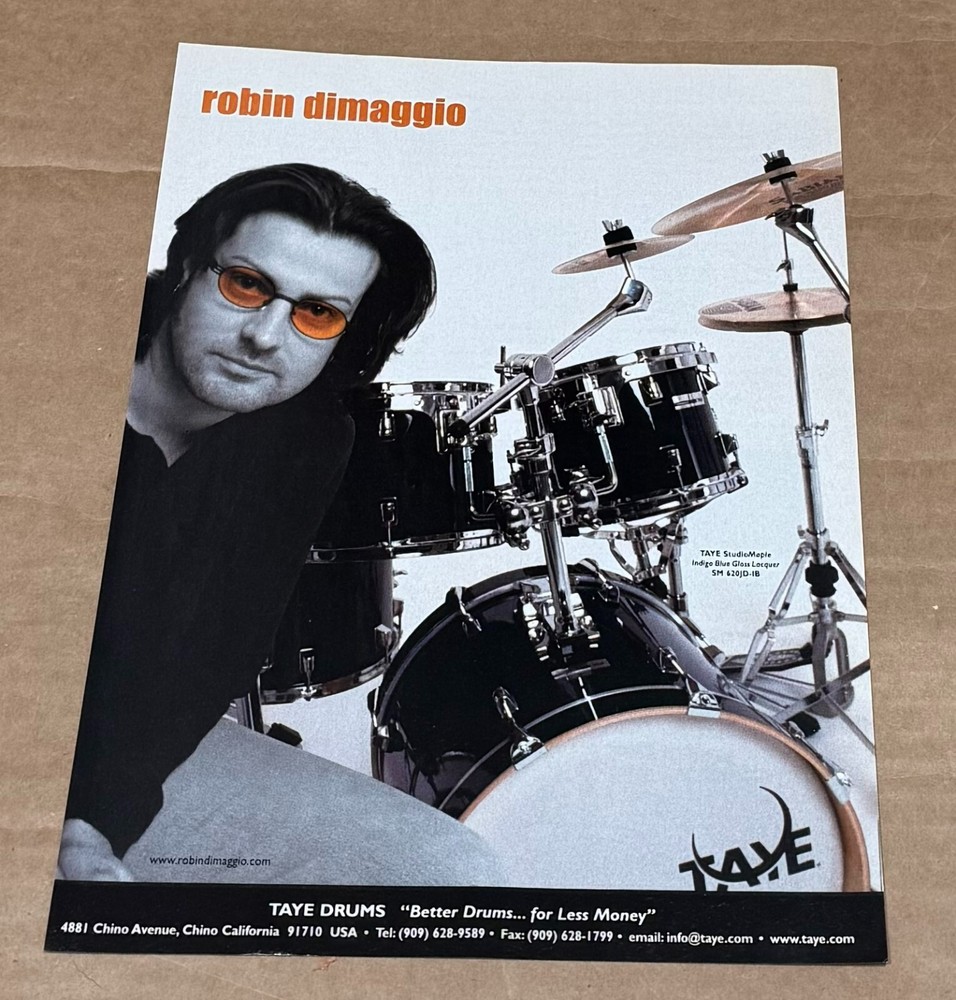 TAYE DRUMS - ROBIN DIMAGGIO - 2002 Print Advertisement