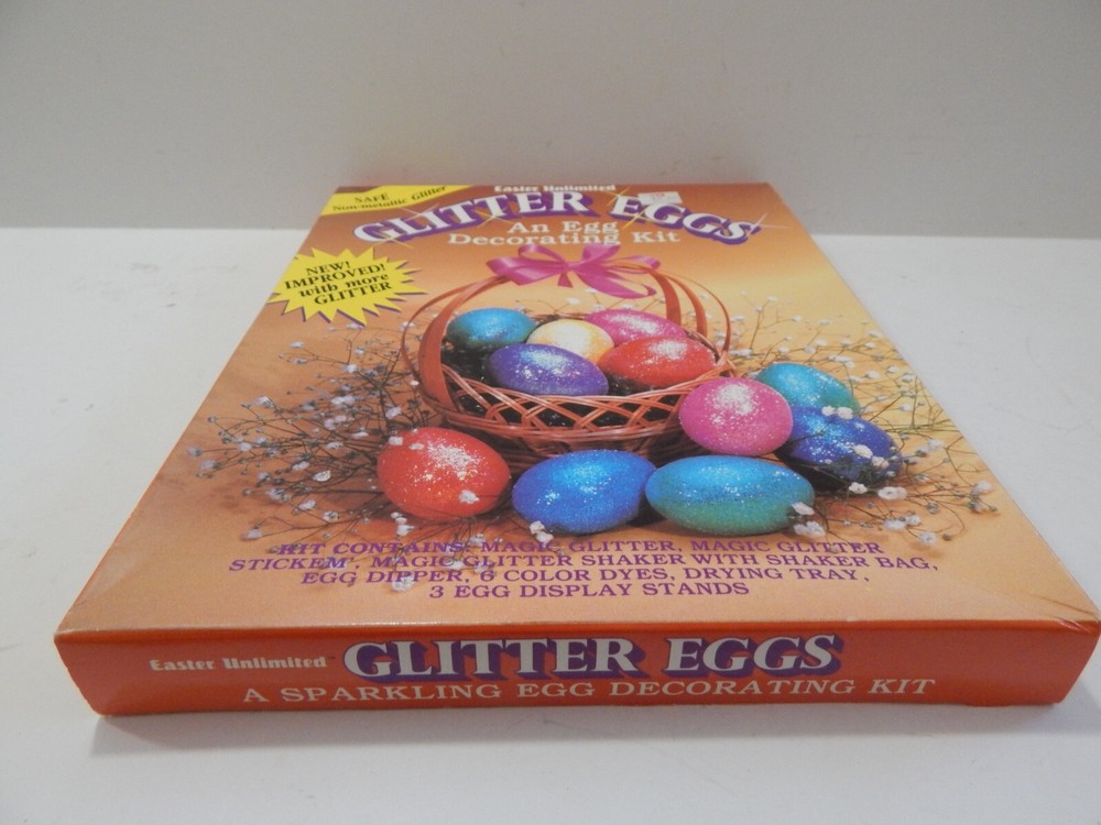 1986 Vintage Egg Glitter Decorating Kit Easter Unlimited