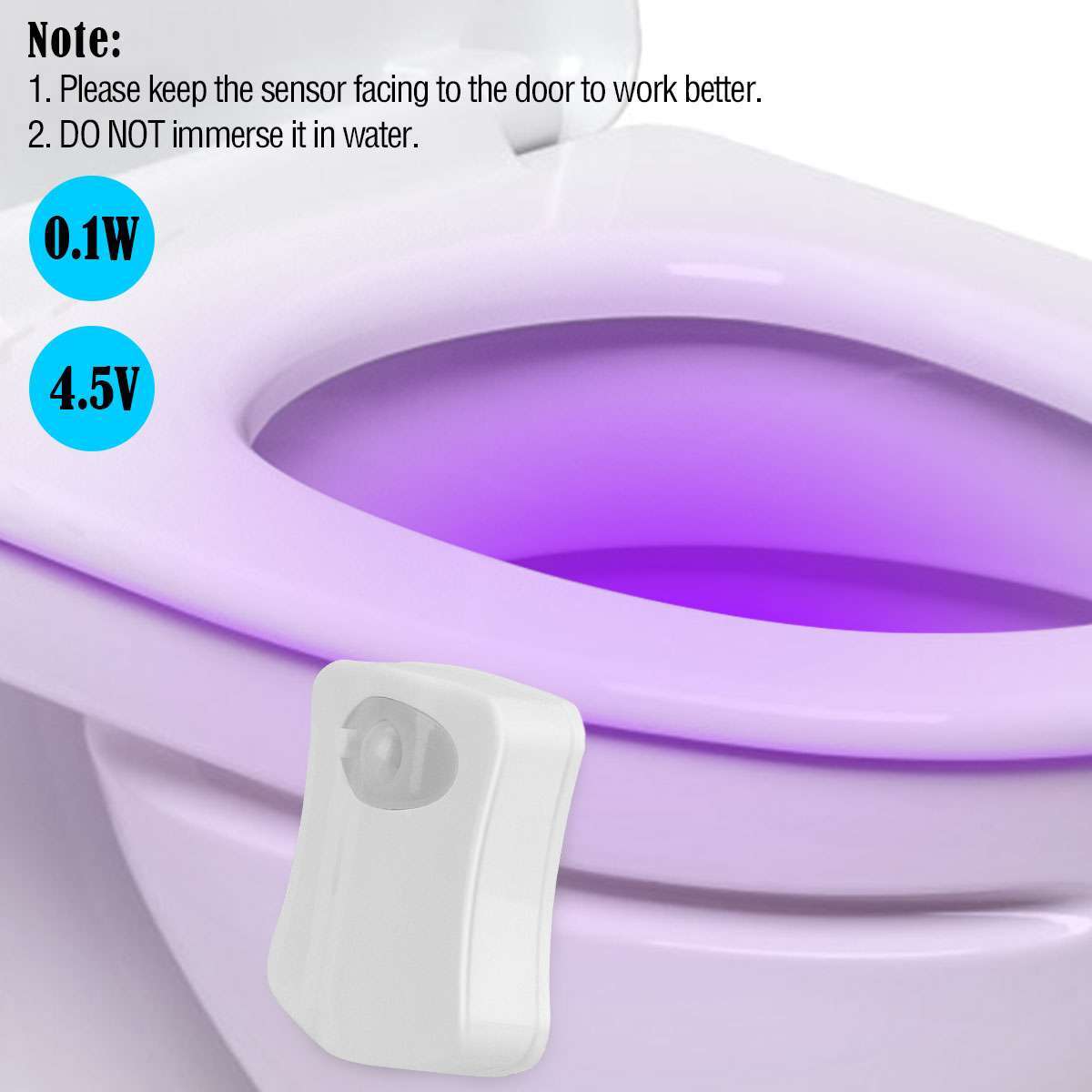 4Pcs 16 Color LED Toilet Night Light Motion Activated Sensor Bathroom Bowl Seat