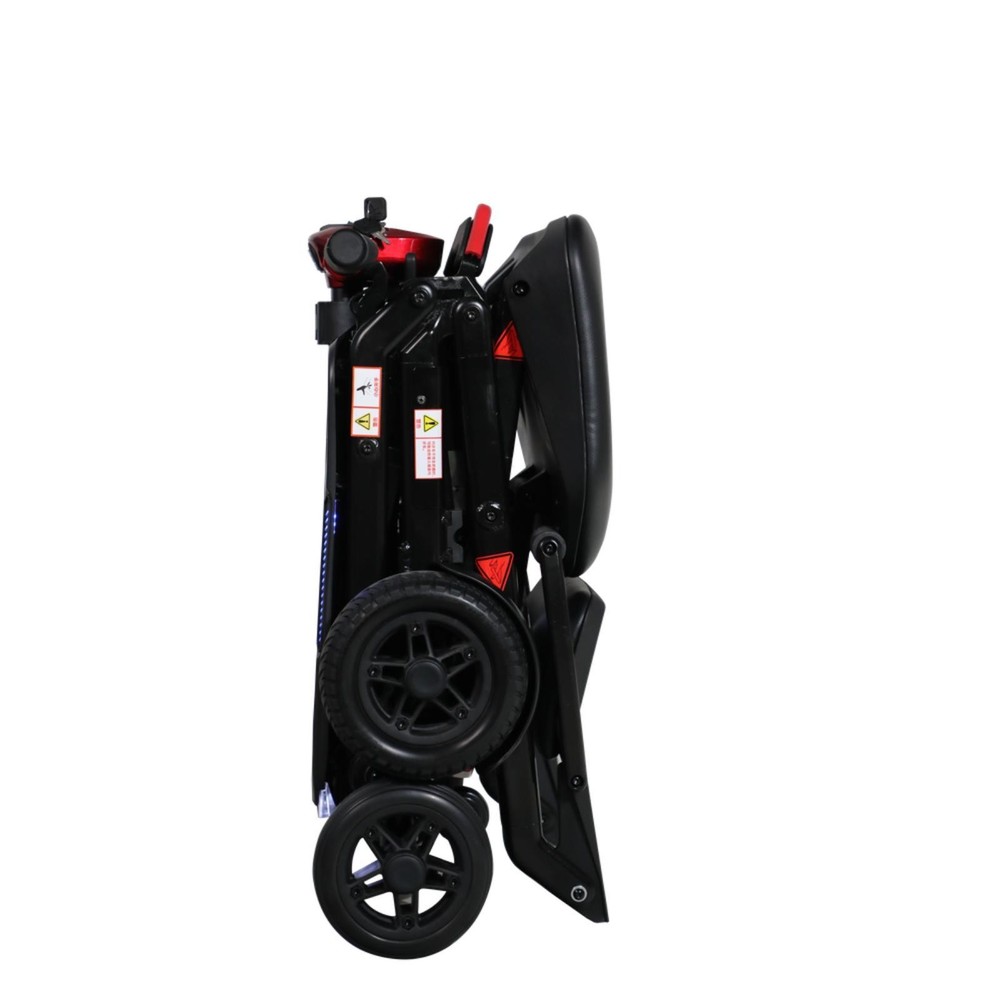 Compact Mobility with Automatic Folding, Airline-Compliant Battery, & LED