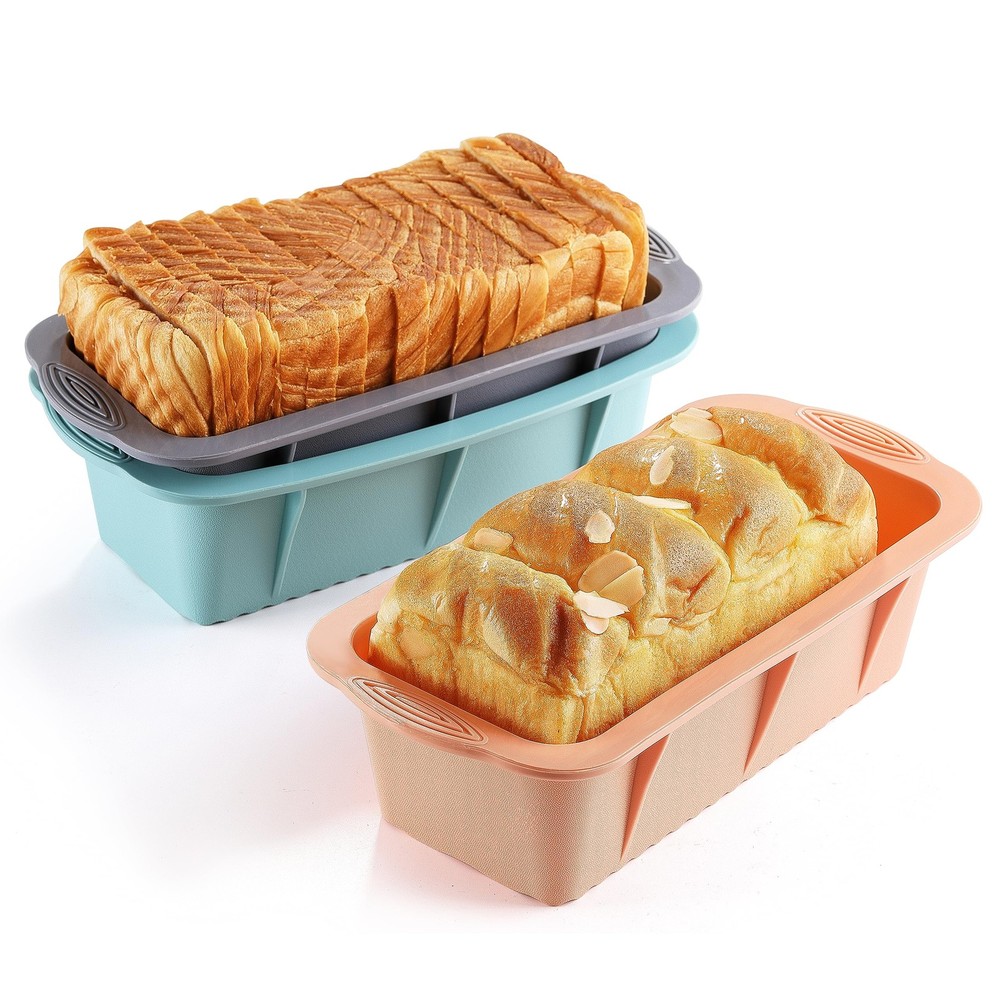 3PCS Silicone Bread Loaf Pan, Non-Stick Bread Pans for Baking, Easy Release Loaf