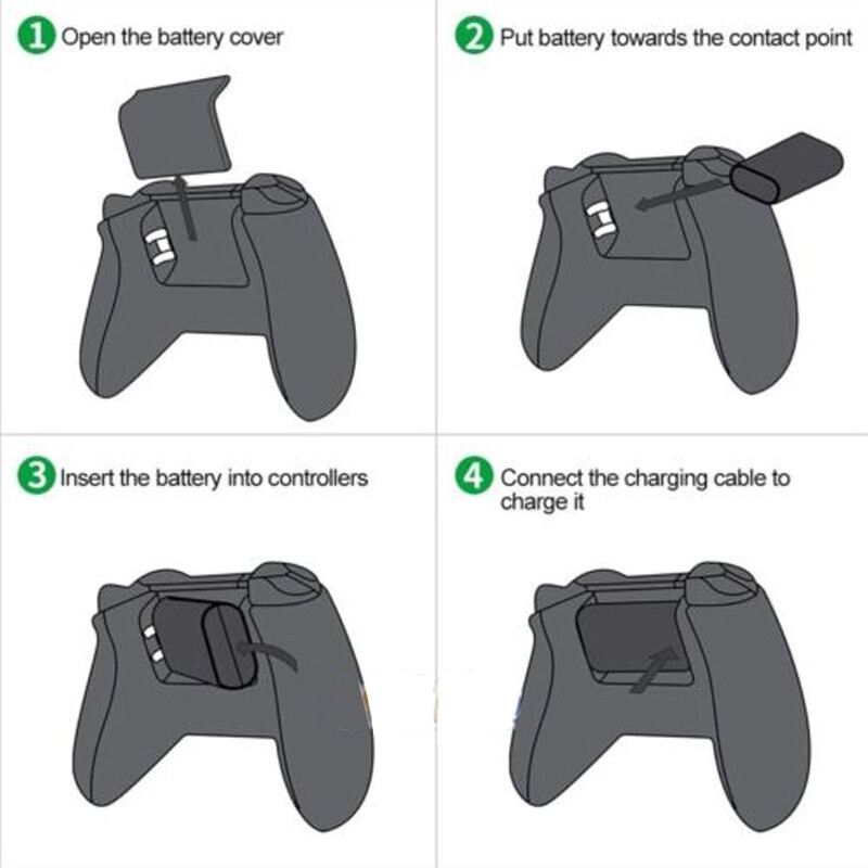 For Microsoft Xbox One Play & Charge Rechargeable Battery with USB-C Cable Kit