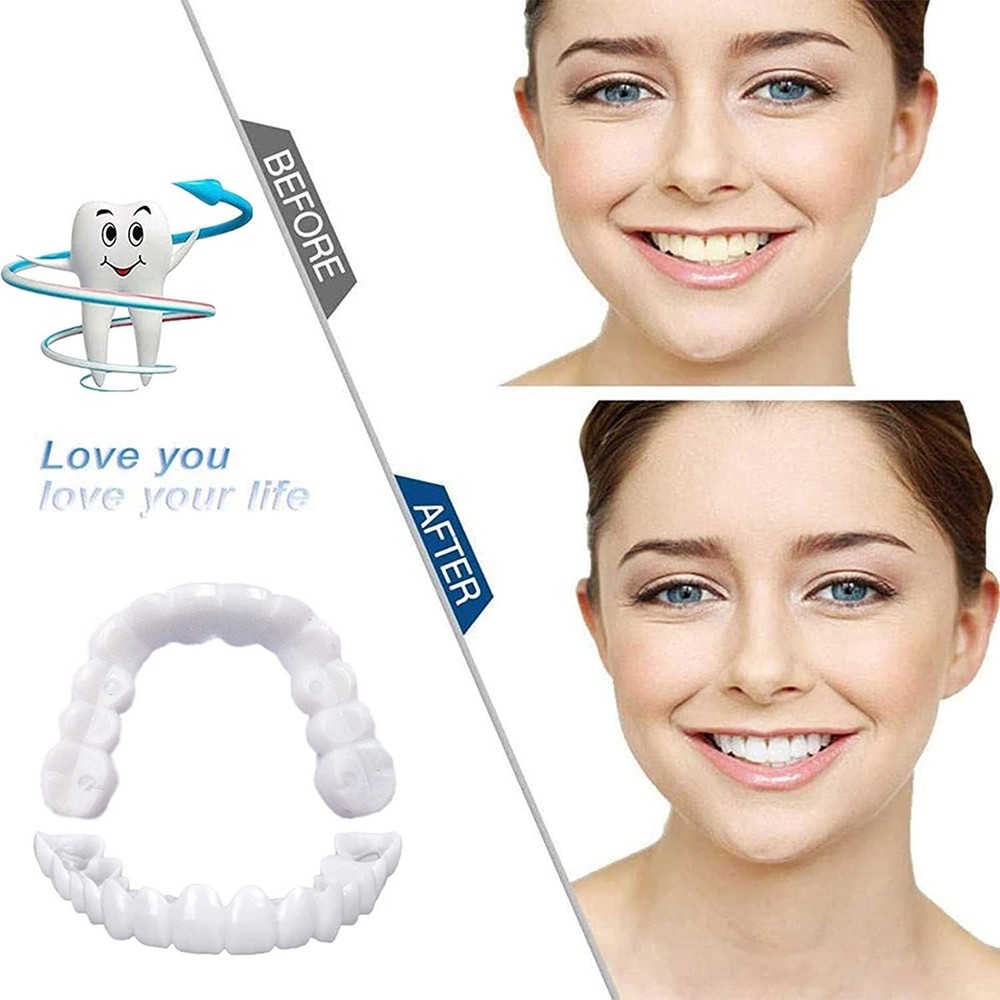 1 pair Temporary False Teeth Set – Natural-Looking Smile Enhancer for Confidence