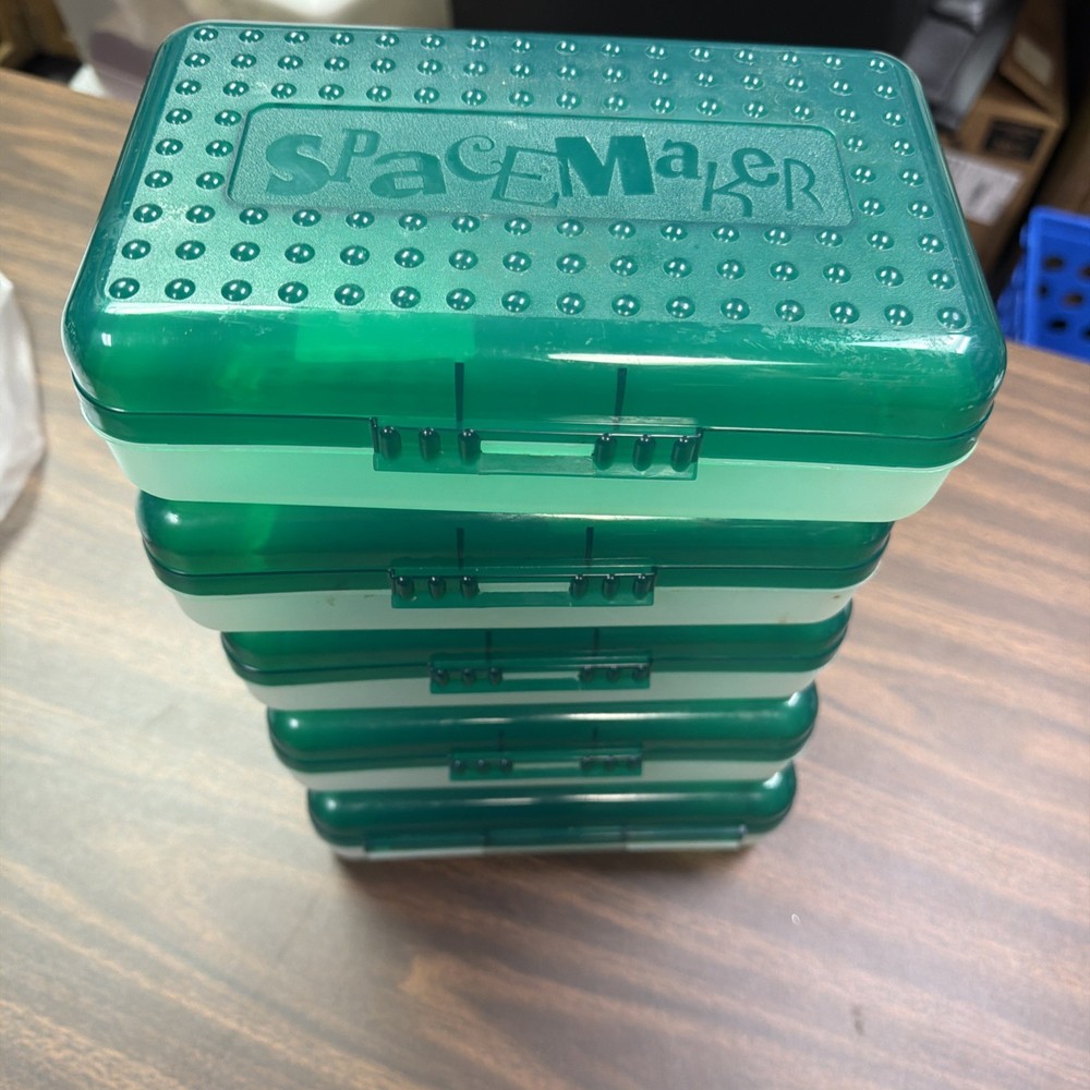 SpaceMaker 8.5x5.5x2.5 | Eldon Office | Green Storage Box Organizer Pencil Case