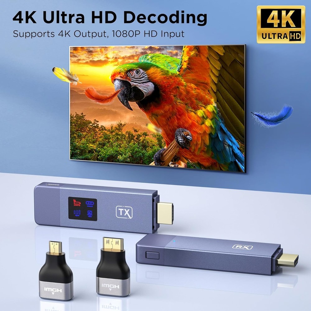 Wireless HDMI Transmitter and Receiver, Wireless HD Extender Plug & Play Portabl