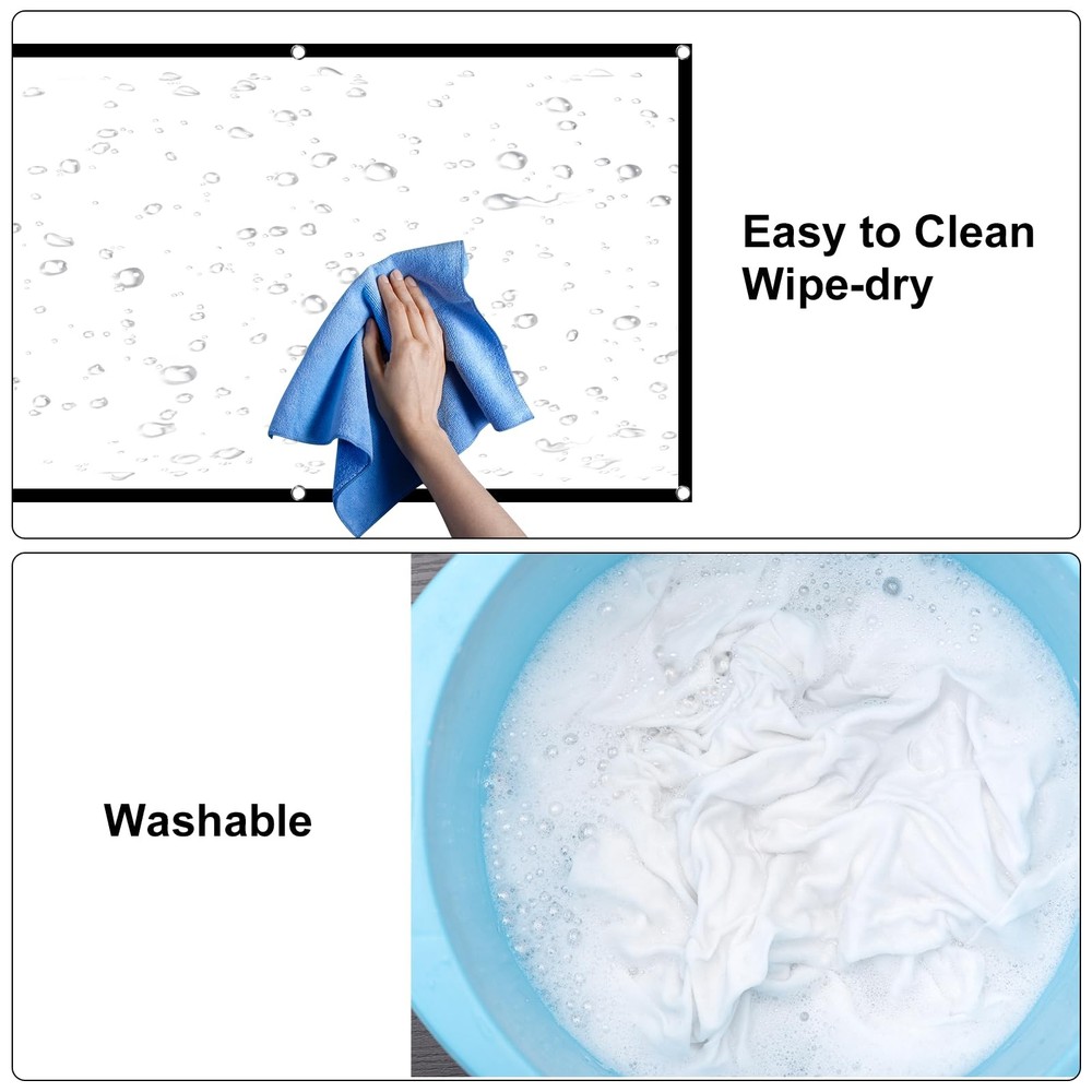 Projector Screen, 100 inch Projection Screen, 16:9 Foldable Portable Projecto...