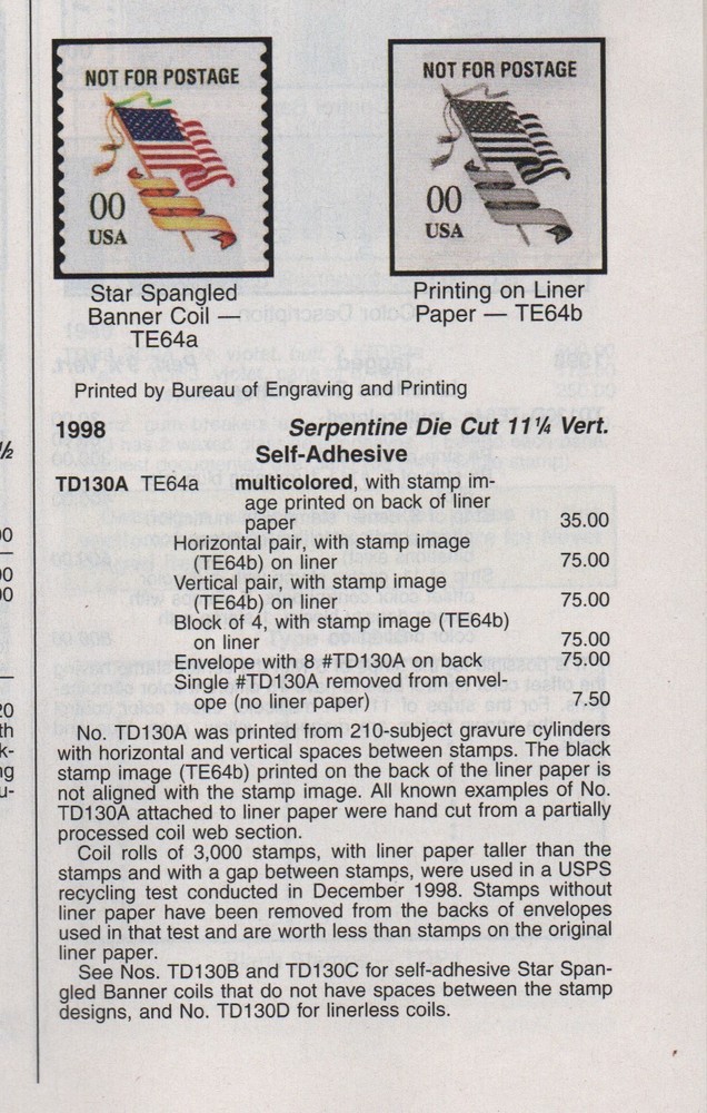 TD130A single test stamp