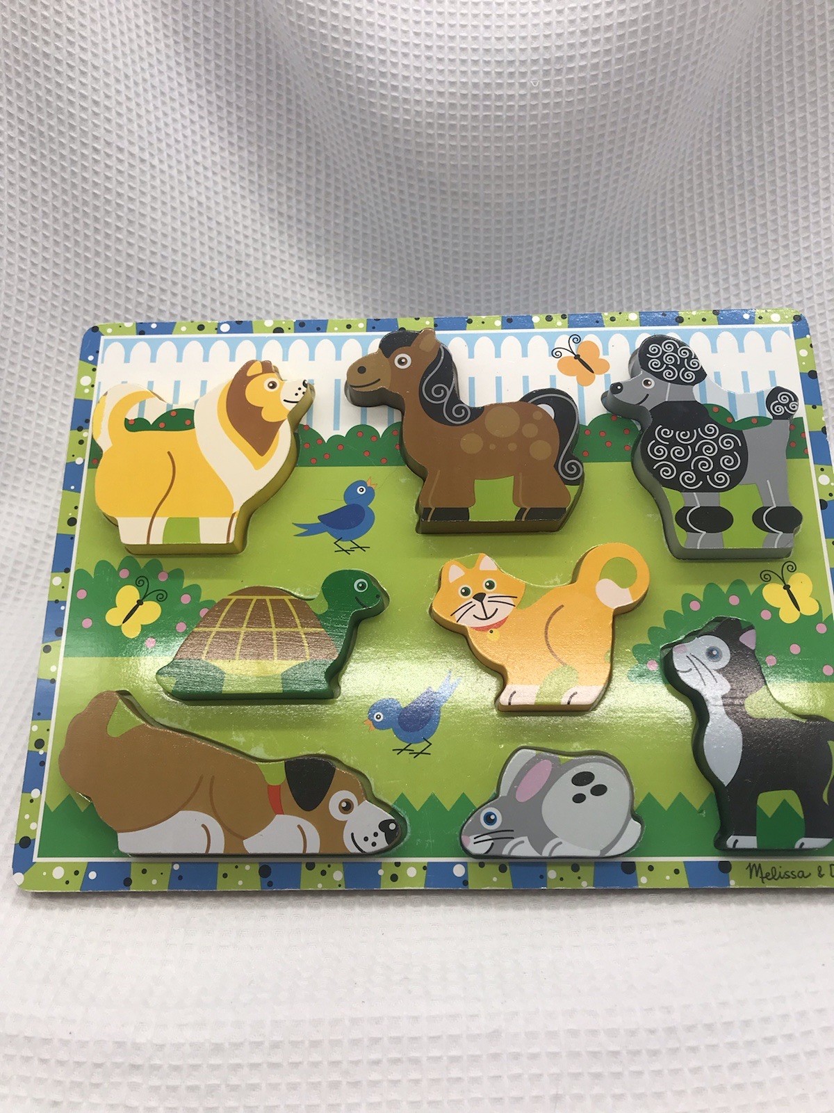 Wooden Chunky Peg Puzzle Lot 4 Melissa & Doug Zoo Farm Animals Pets Dinosaurs￼￼