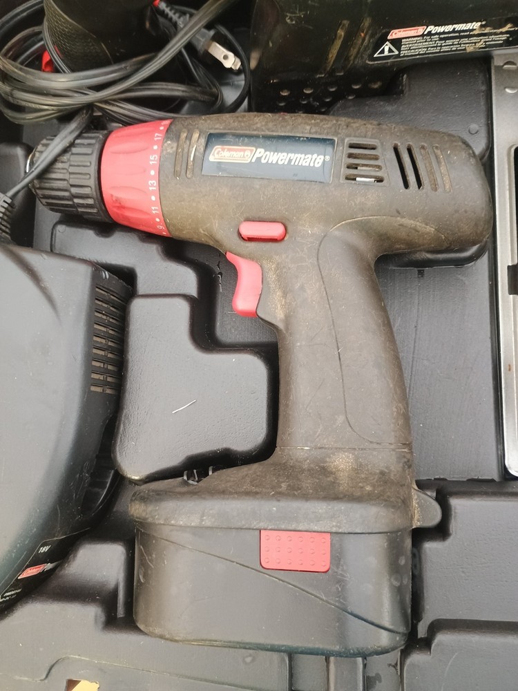 Coleman PowerMate Cordless Tool Set, Used, 3 Tools plus light 1 Battery