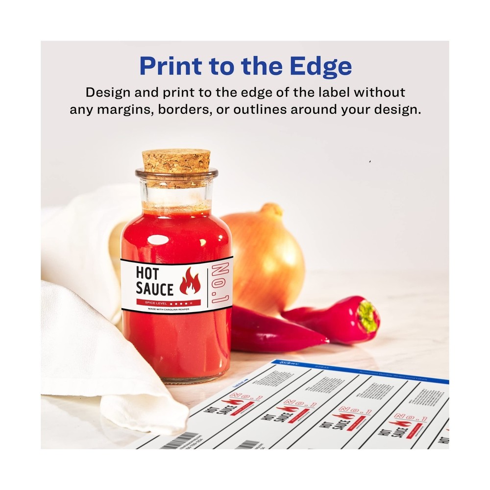 Avery Durable Waterproof Wraparound Rectangle Labels with Sure Feed Technolog...