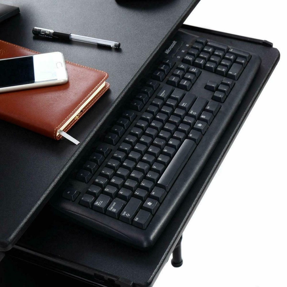 Computer Desk Laptop Table Workstation Home Office Writing Table w/Rolling Wheel