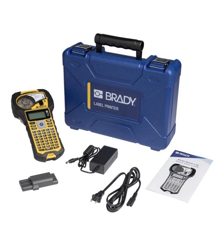 Brady M210 Portable Handheld Label Maker Printer Kit Case & Rechargeable Battery