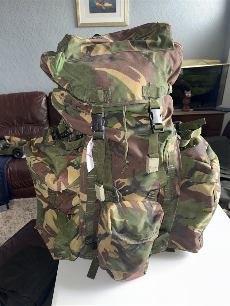 British Army Issue Rucksack + Frame Long Convoluted Back DPM + Side Pouches INF