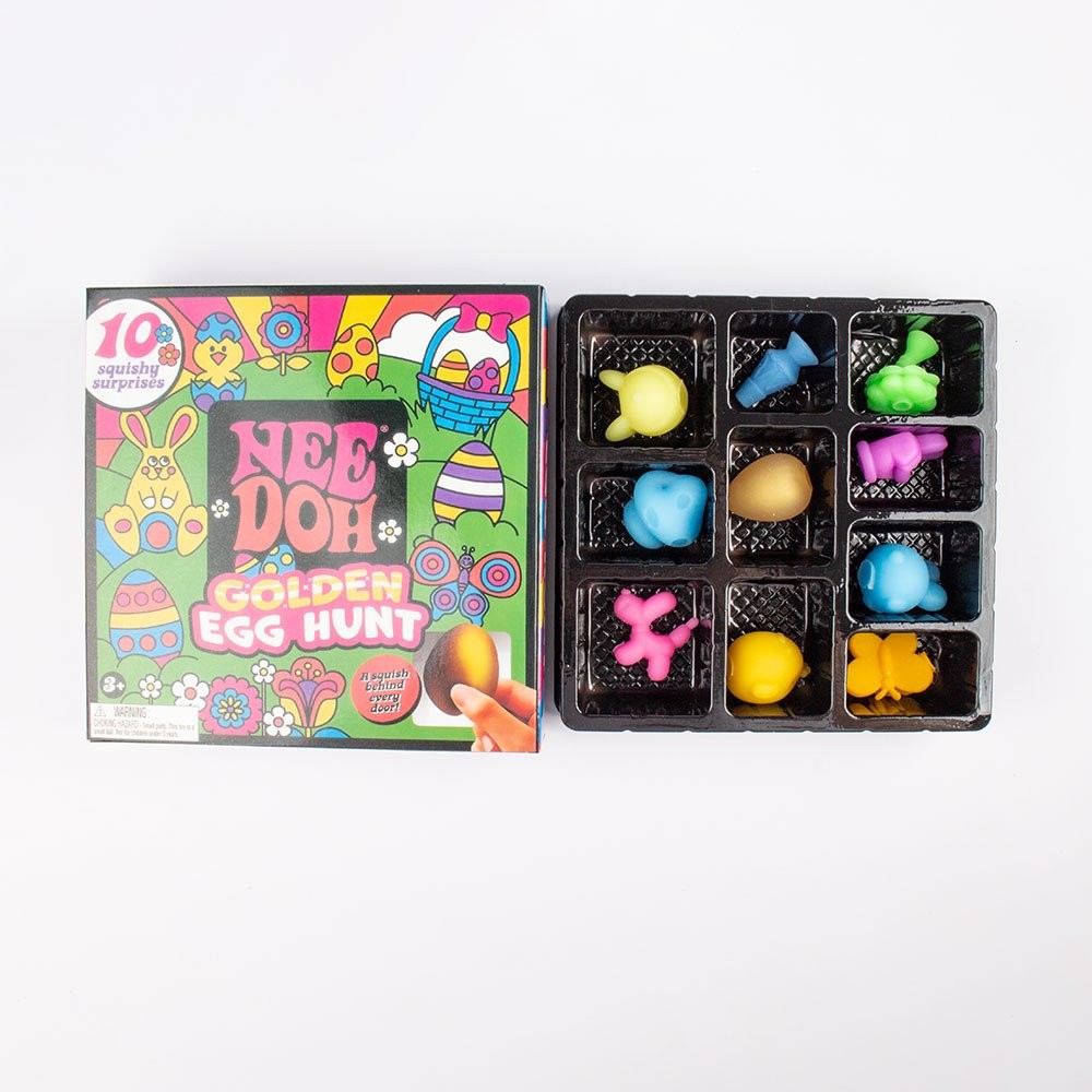 Nee Doh Nice Cube Super Solid Squish - NeeDoh Golden Egg Hunt Sensory Squeeze To
