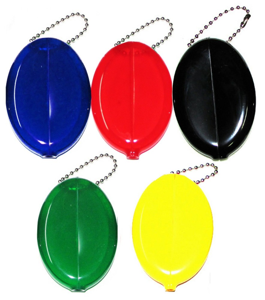 Oval Squeeze Purses 5 New Units | Holds Small Items - Coins - Keys | Made in USA