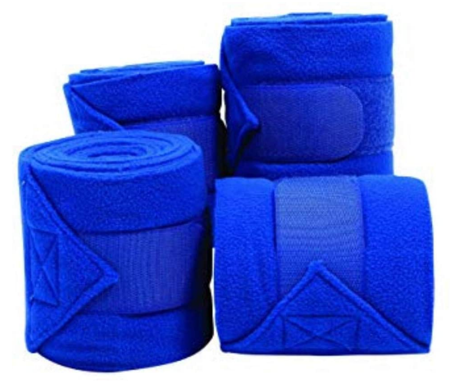 HORSE FLEECE BANDAGES / POLO WRAPS / STABLE WRAPS EQUESTRIAN LEG WRAPS SET OF 4
