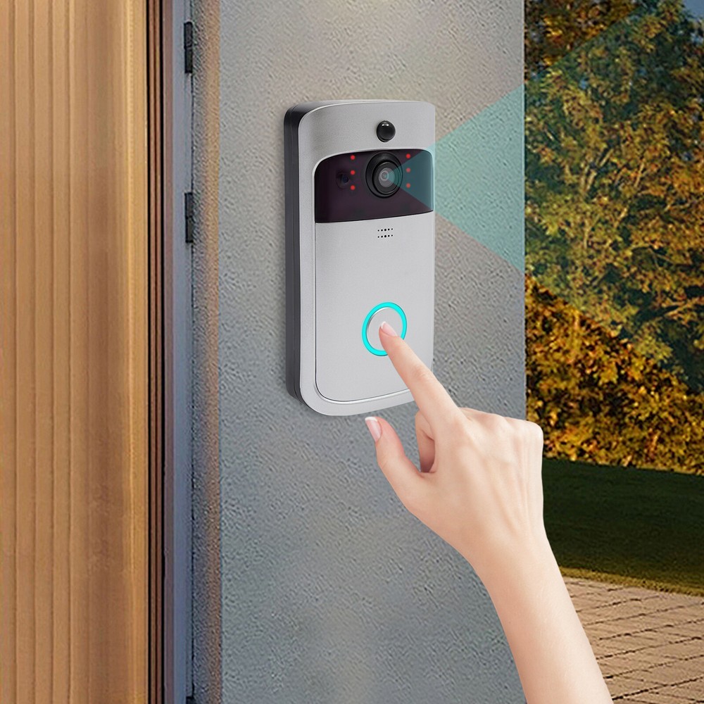 Wireless Security Smart WiFi Doorbell Intercom Video Camera Door Bell V5 Silver