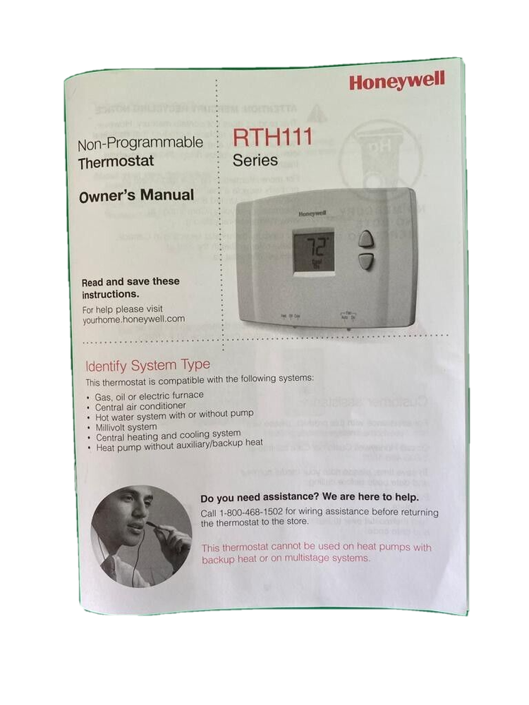 HONEYWELL NON-PROGRAMMABLE THERMOSTAT ( RTH111B )
