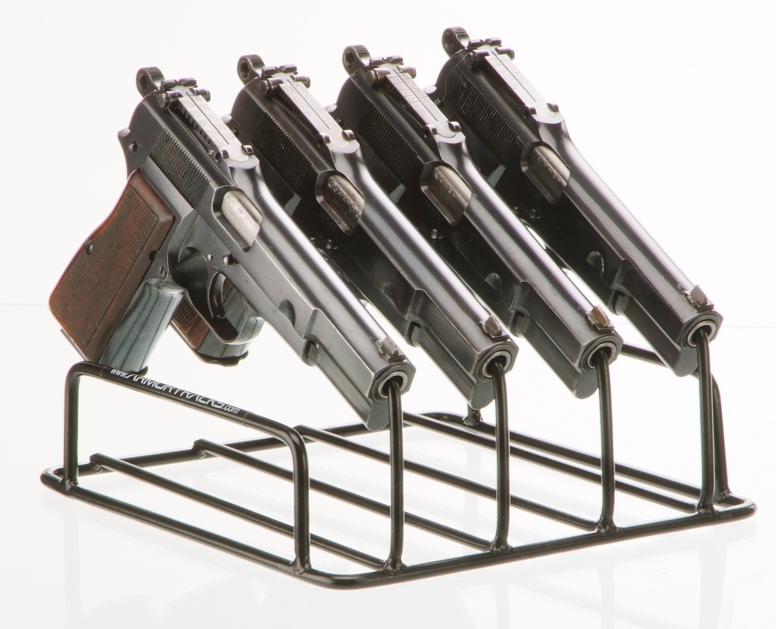 4-Gun Handgun Storage Rack | Welded Steel Pistol Stand, Powder-Coated
