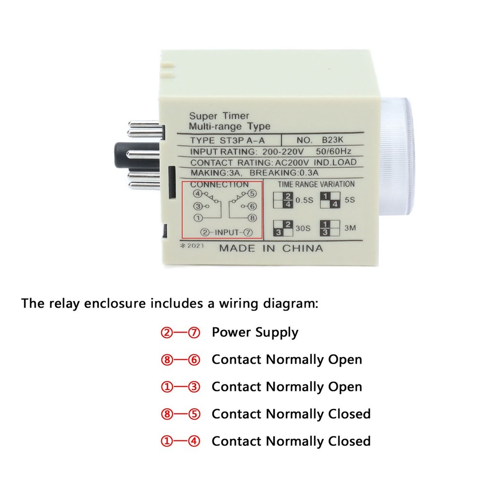 (DC24V)BERM Time Relay Adjustable Power On Timer Delay Accessory Replacement